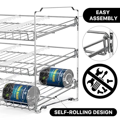 Simple Houseware 3-Tier Stackable Can Organizer Rack Hold 36 - Image 6