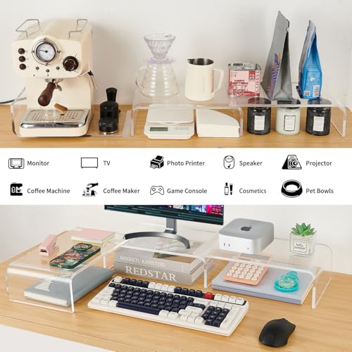 LEKETREE Acrylic Monitor Stand, Clear Monitor Stand for Desk - Image 5