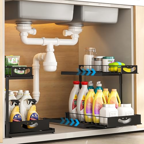 FILTA Under Sink Organizer, Metal Pull Out Cabinet Organizer - Image 7