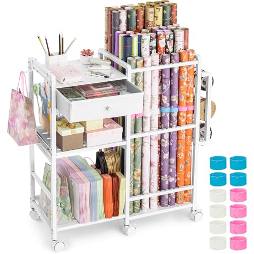Wrapping Paper Storage, Rolling Gift Wrap Station - Image 2