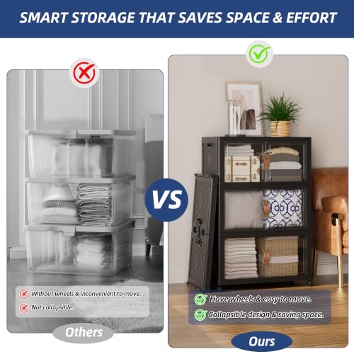 SAILUN 336QT Stackable Storage Bins with Lid, Storage Cabinet 3 - Image 5