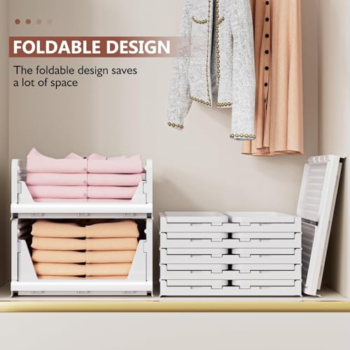 CTSNSLH 5 Pack Closet Organizers Stackable Storage Box - Image 4