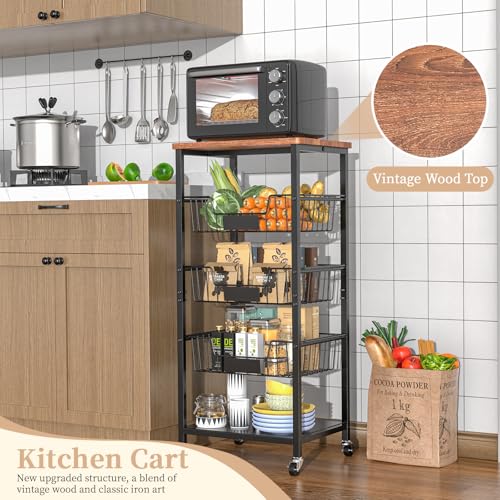 Hastatii Kitchen Storage Cart, Kitchen Basket - Image 4