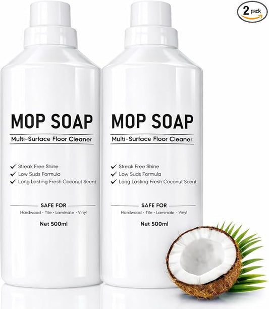 Mop Soap for Floor Cleaning, 2 Pack 16.9 Fl Oz Concentrated Mop Soap Brazilian Waves, Multi-Surface Floor Cleaner for Bathroom, Kitchen & Tile Floors