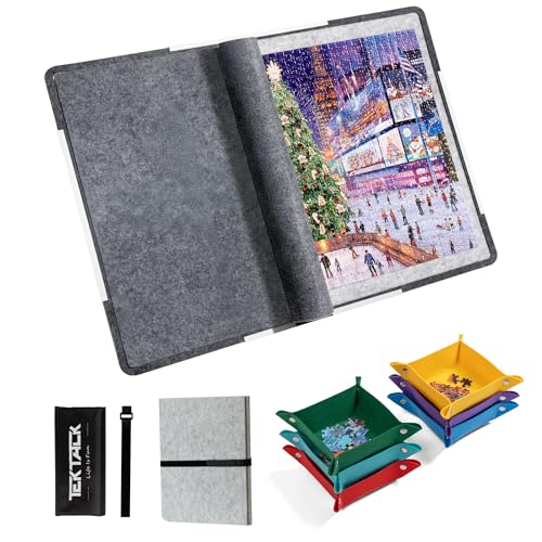 Tektalk Foldable Jigsaw Puzzle Board, Felt Puzzle Mat - Image 2