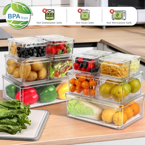 14Pack Fridge Organizer, Stackable Refrigerator Organizer Bins - Image 4