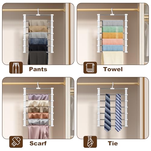 2 Pack Pants Hangers Space Saving, 6 Tier Jeans Organizer - Image 7