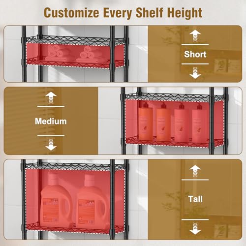 4 Tier Over The Toilet Storage Rack, Bathroom Organizers - Image 4