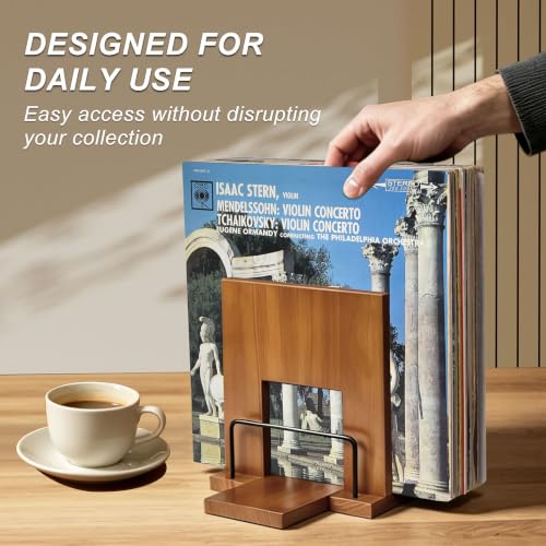 Vinyl Record Holder with Now Playing Display | Home Organization - Image 4