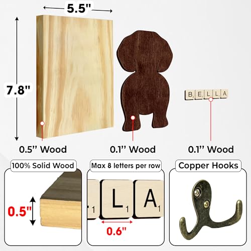 Beagle Dog Leash Holder Wall Mount with Scrabble Letters - Image 3