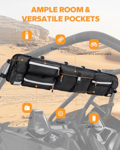 UTV Roll Cage Organizer, Cargo Rear Storage Bag Waterproof - Image 4