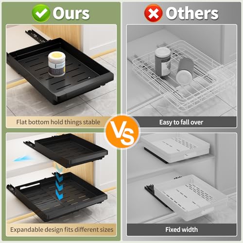 DOMNIU Pull Out Cabinet Organizers Expandable,Black, | All Products - Image 6