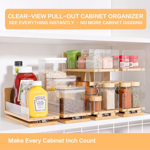 Bamboo 2-Tier Pull Out Spice Rack Organizer for Cabi | All Products - Image 6