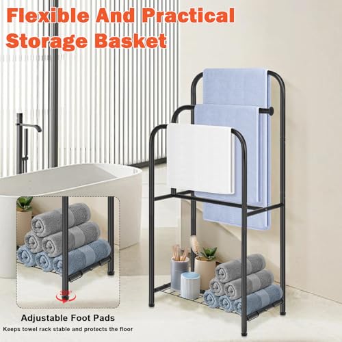 Towel Racks for Bathroom, 35" H Standing Towel Holder 3 - Image 5