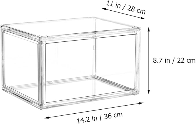 GLEAVI Transparent Acrylic Storage Box for Books Multi-function Sundries Organizer Stackable Container for Bedroom Office and Study Room Lightweight and Design