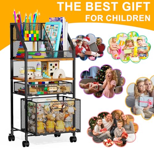 Rolling Cart with Drawers Metal Moving Craft Storage Cart - Image 7