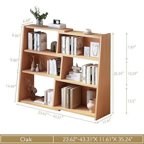 IOTXY Wooden Extendable Shelf Bookcase, 3-Tier Low Bookshelf - Image 3