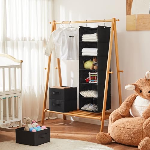 MAX Houser 6 Tier Foldable Hanging Closet Organizer with Hooks - Image 3