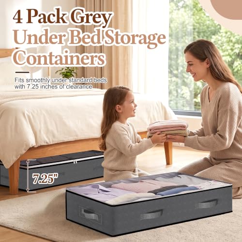 95L Under Bed Storage Containers, 4 Pack Closet Organizers - Image 4