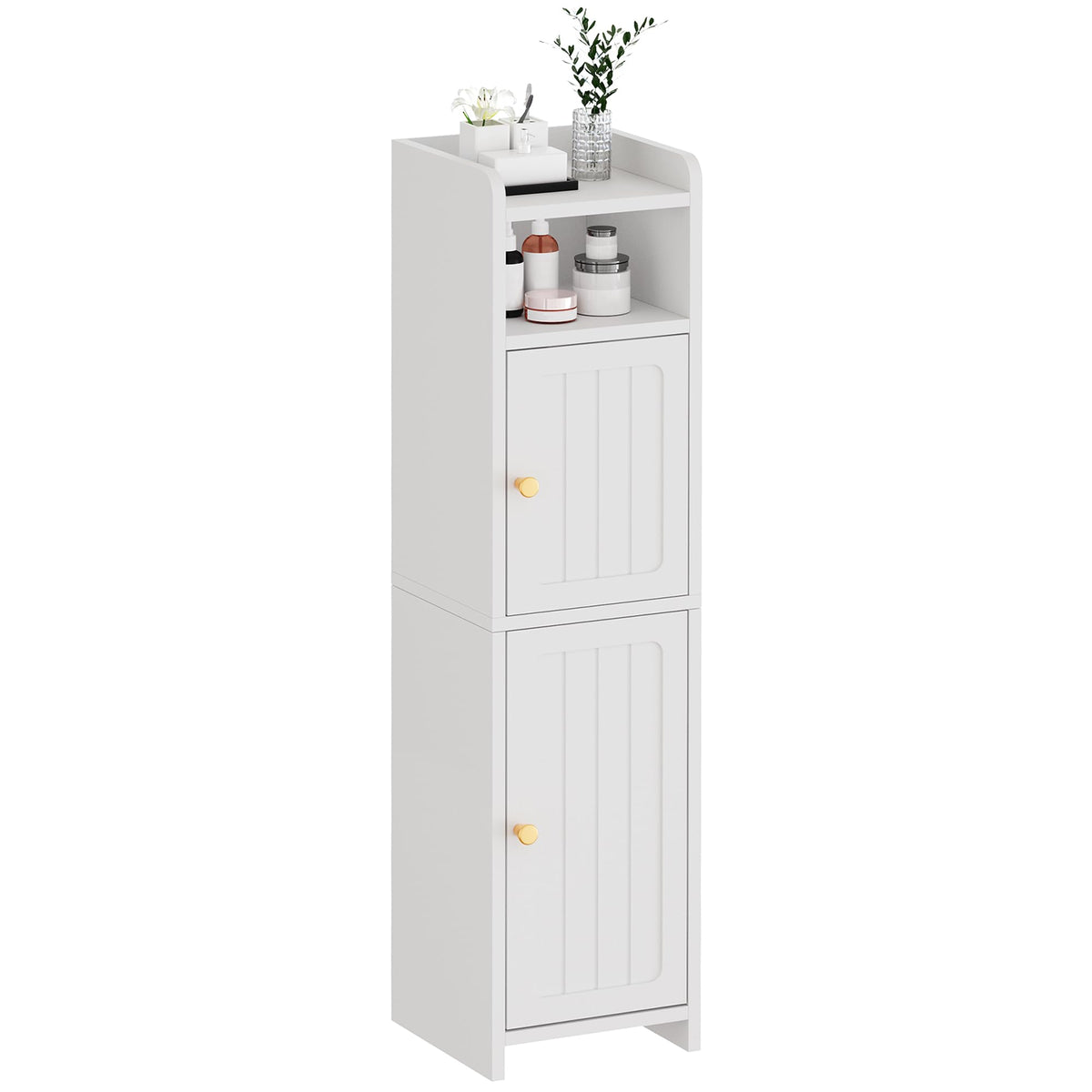 BEWISHOME Small Bathroom Storage Cabinet, 2 Doors Narrow Bathroom - Image 1
