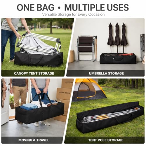 1 Pcs 60 x 17 x 20 Inch, 332 L Large Storage Duffle Bag Black - Image 6