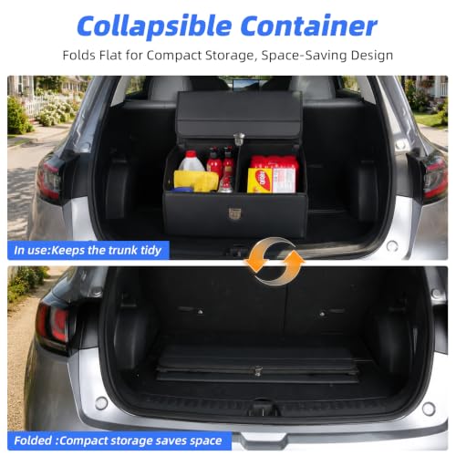 Car Trunk Organizer with Sturdy Faux Leather Lid - 20.9 inch 48L - Image 7