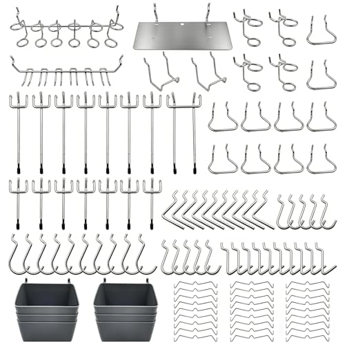FRIMOONY Pegboard Hooks Assortment with Pegboard Bins, Peg Locks - Image 2