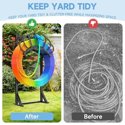 Garden Hose Holder for Outside, Heavy Duty Hose Reel Freestanding - Image 6