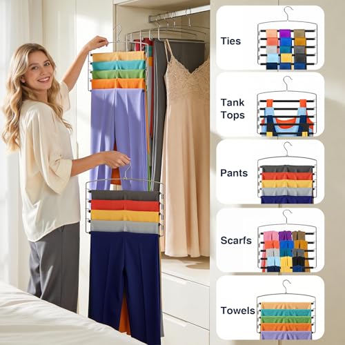 Korpai 6-Pack Pants Hangers Space-Saving Multi-Layer,150° - Image 6