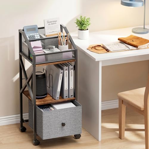 Portin Rolling Vinyl Record Storage Cart, 3 Tier LP - Image 8