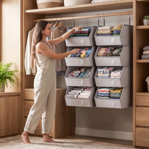 2 Pack 4-Tier Hanging Closet Organizer, Detachable Hanging - Image 3