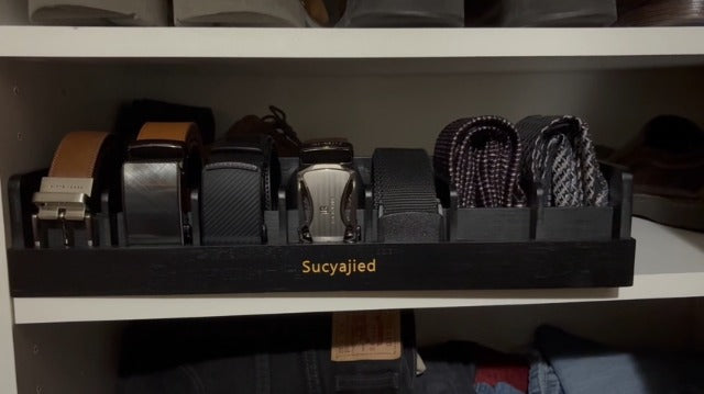 Belt Organizer,Wooden, 7 Compartments - Image 8