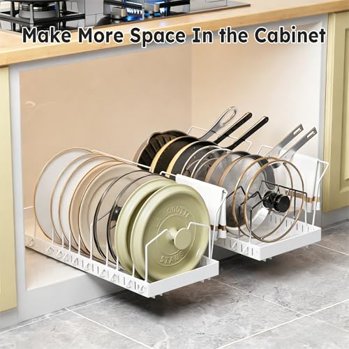 DTUQYX Pots and Pans Organizer Under Cabinet - 2 Pack Pull Out - Image 8