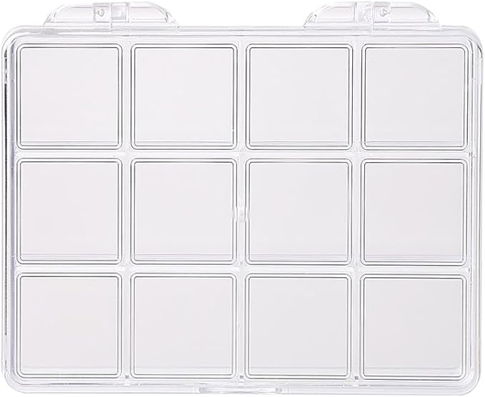 12 grid acrylic storage box, nail jewelry and earring display cabinet, nail art craft storage box with transparent cover, fishing bait, rock collection