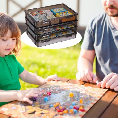 FMOACEN 4 Pcs Board Game Storage Stackable Organizer Box - Image 4