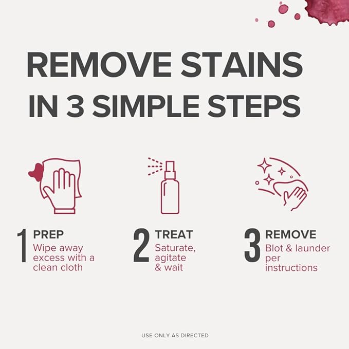 Party Foul Wine Stain Out Spray - Plant Based Red Wine Stain Remover for Clothes, Carpets, & Couches - Stain Remover Spray for Coffee, Tea, & Sports Drinks Stains - Unscented - 8 oz