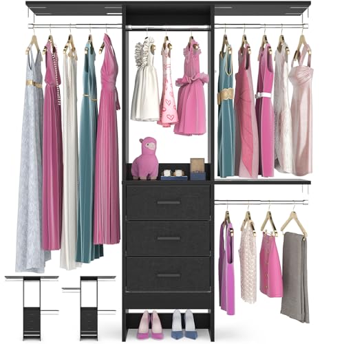 Besiost 4FT Small Closet System with 3 Fabric Drawers - Image 2