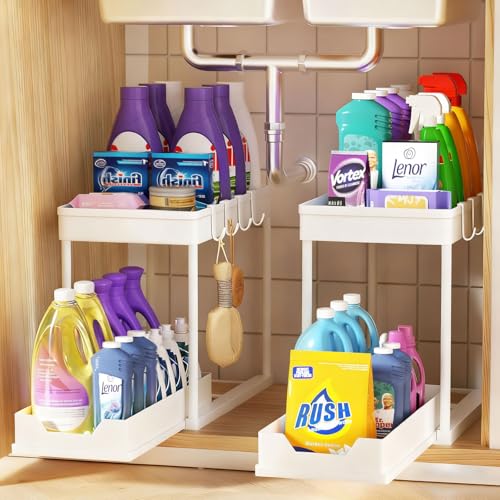 Under Sink Organizers and Storage 2 Pack, Pull-Out Sliding - Image 2