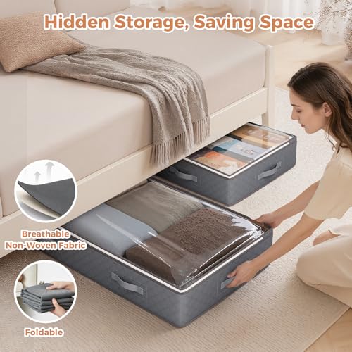 Budding Joy 95L Under Bed Storage Containers, 4 Pack Closet - Image 6