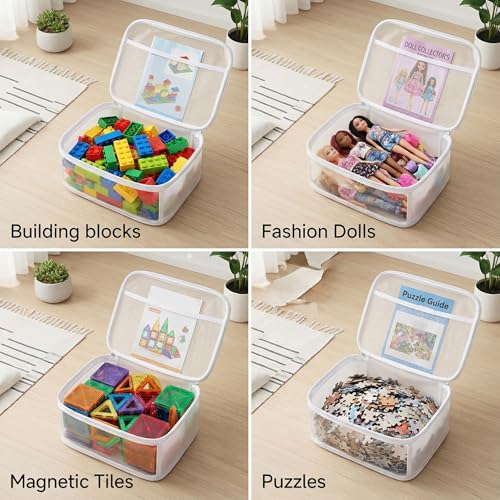 holay 4 Pack Clear Toy Storage Bags with Zipper & Handle - Image 8
