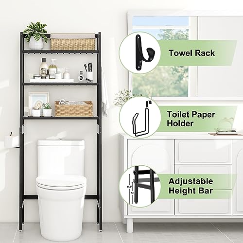 MallKing Over-The-Toilet Storage Rack, Wooden 3-Tier - Image 6