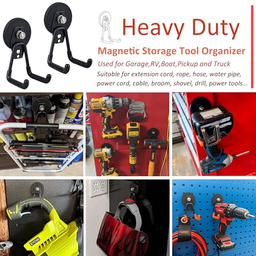 Uni-Mag Heavy Duty Magnetic Garage Hooks,4 Pack Strong - Image 5