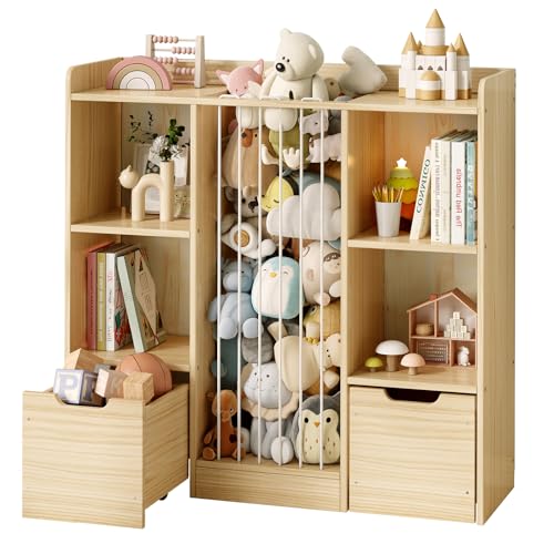 Toy Storage Organizer with Stuffed Animal Storage, Solid Pine - Image 2