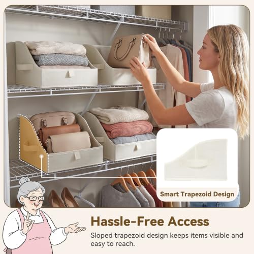 GRANNY SAYS Trapezoid Closet Storage Bins, Small, Beige, 3-Pack - Image 4