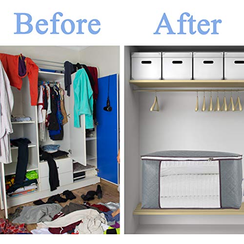 3Pcs Zippered Storage Bag for Closet King Comforter, pillow - Image 7