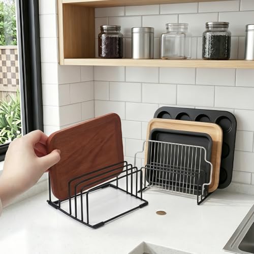 AHANDMAKER 2 Pack Cutting Board Organizer Baking Sheet Organizer - Image 4