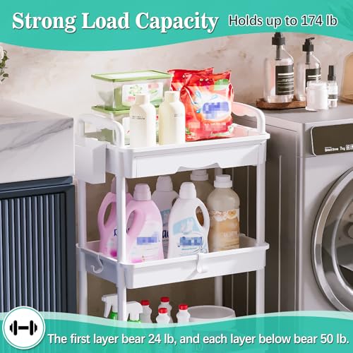 SUNALLY 3 Tier Rolling Cart with Drawer, Craft Stora | All Products - Image 5