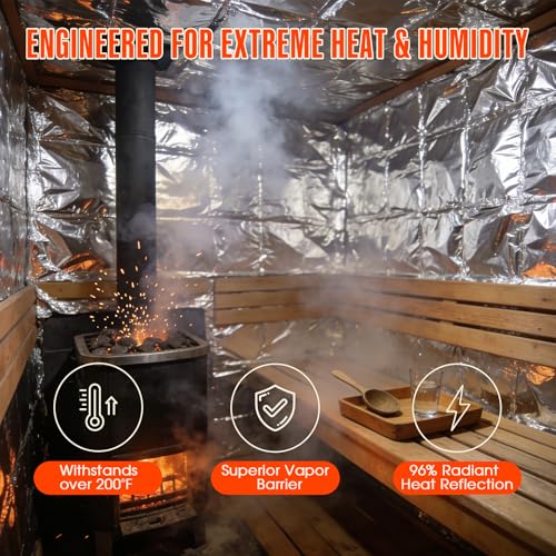 Sauna Foil Vapor Barrier, 4FT x 75FT 300 sqft Aluminum Insulation - Image 6