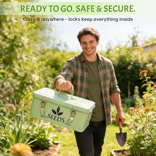 Spring Seed Storage Organizer | 3-Compartment Metal Seed - Image 8