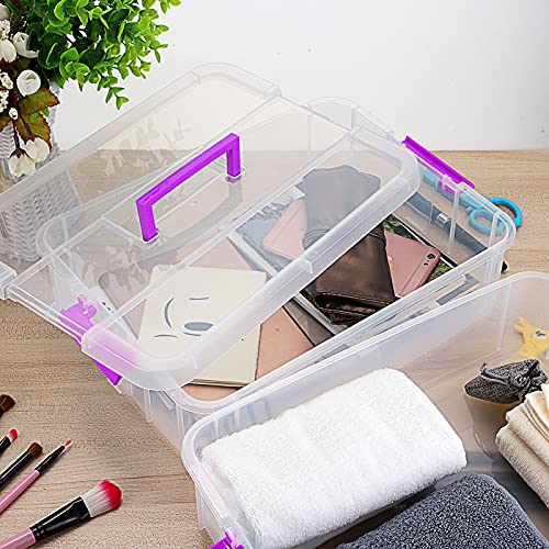 BTSKY 2 Layer Stack & Carry Box, Plastic Storage Container Box - Image 3